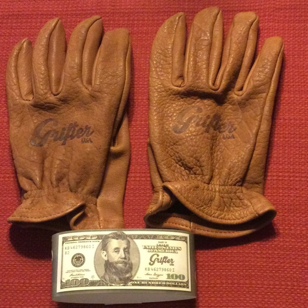 Grifter Tan leather gloves L